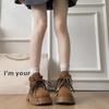 Fashion Brown Women's Flats 2025 Spring New Briti Sle Thi Bot Retro Slip-On Oes Comfortable Round Toe Rubber Outsole