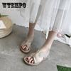 Women's Summer Flat-bottomed Sandals All-match Denim Cloth Cover Roman Shoes Korean Version Non-slip Wear-resistant Sandals Slippers