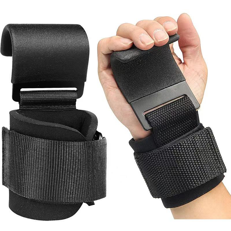 Weightlifting Grip Gloves with Steel Hooks and Wrist Support