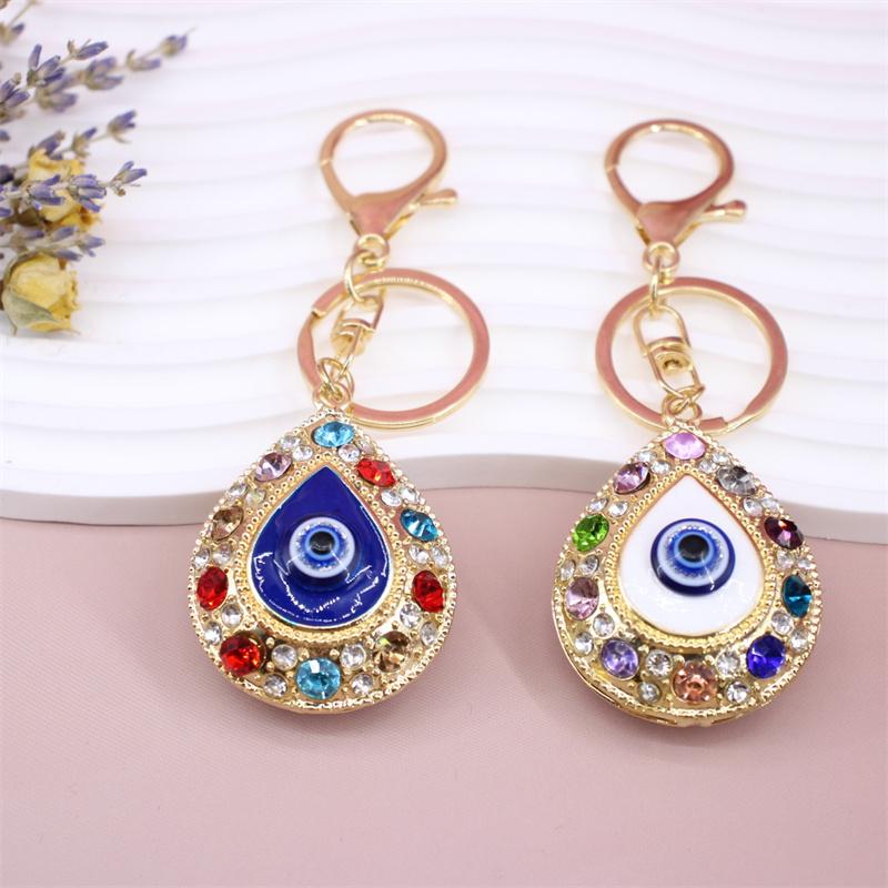 New Fashion Rhinestone Evil Eye Key Wallet Bag Buckles Pendant Car Key Holder Bag Charm