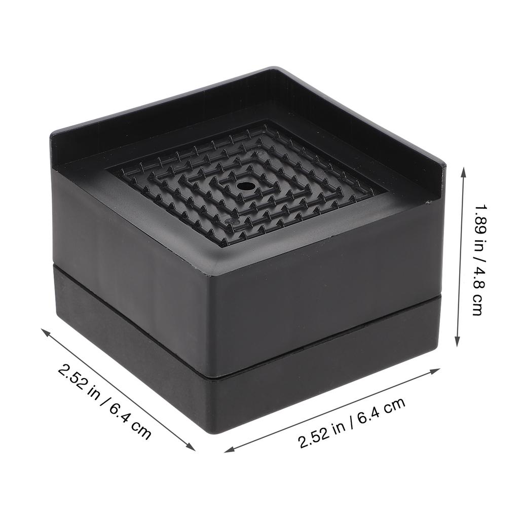 4 Pcs Black Rubber Furniture Floor Mat Bed Riser Anti Slip Feet Heavy Duty Sofa Couch Heightening Frame Lifts Table Leg