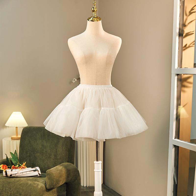 Белая Тюлевая Юбка Женская Пышная Нижняя Юбка Лолита Короткая Объемная Нижняя Юбка Роскошная Женская Тюлевая Мини-Юбка Кринолины Для Девочек 25 cm