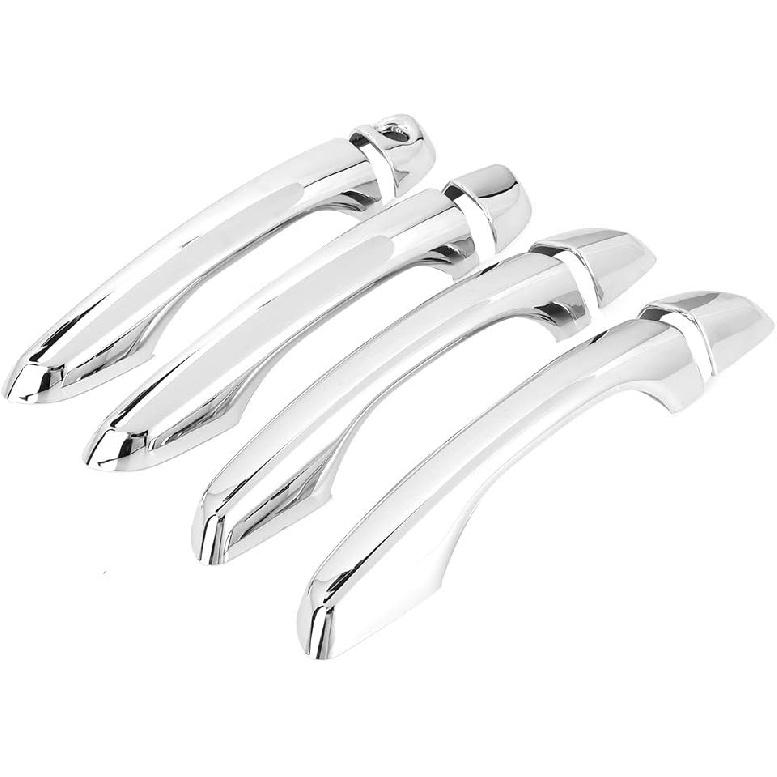 Qiilu Car Exterior Door Handle Cover Trim for Hyundai Elantra 2018-2019 8pcs Car Door Handle Grip Covers Exterior ABS Silver for Left-Hand Driving