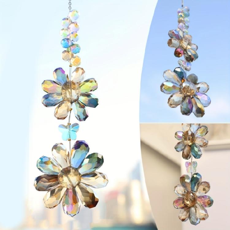 Sun Catcher Crystal Flower Sun Catcher Sun Beads Pendant Decoration Pendant For Room Patios Sunlight Radianting