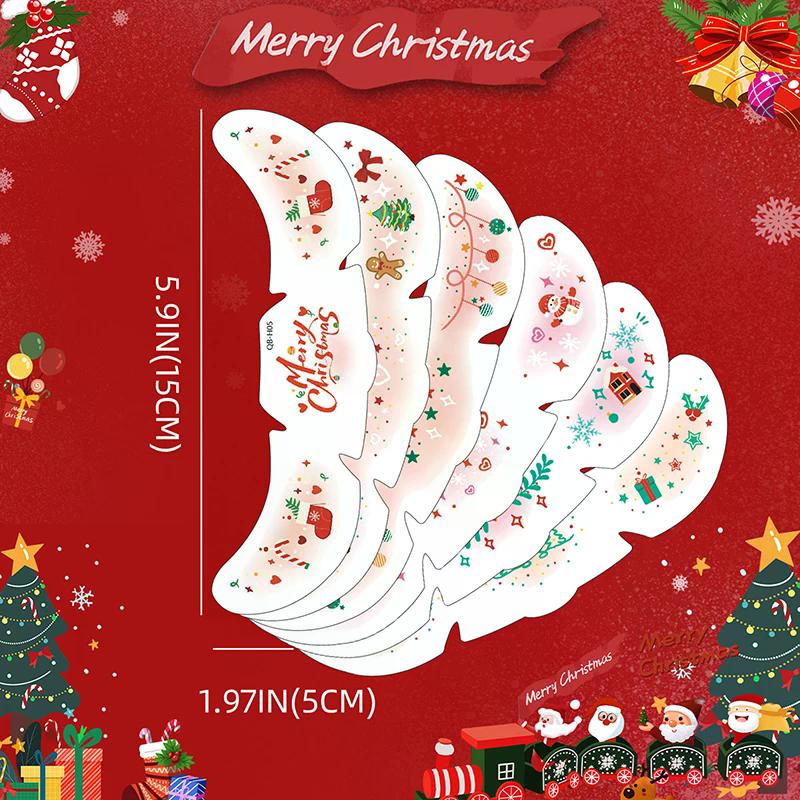 Cute Christmas Snowman Face Stickers Corner Of Eyes Temporary Body Art Tattoos Self Adhesive Sweet Colorful Party Accessories