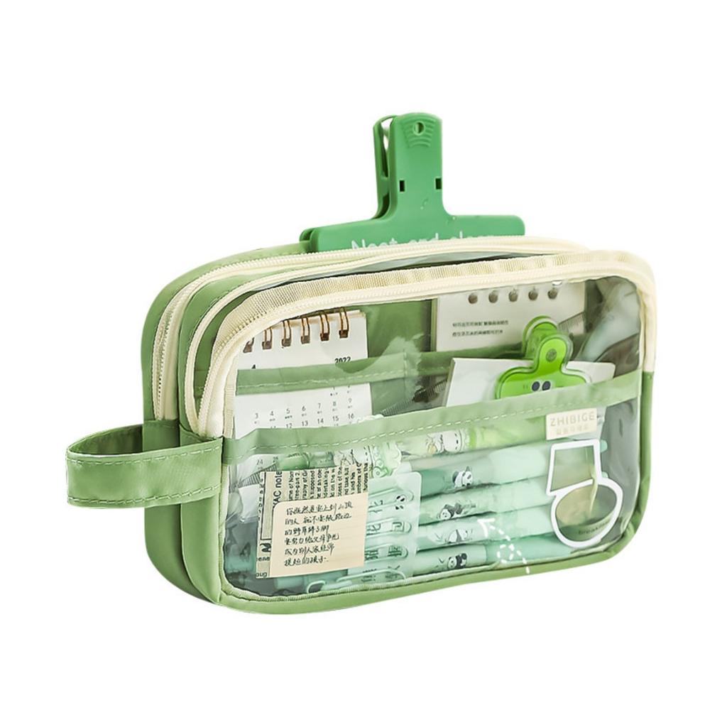 Trousse à crayons transparente de grande capacité pour filles, élèves de l'école élémentaire, sac à fournitures simple pour élèves du primaire et du secondaire