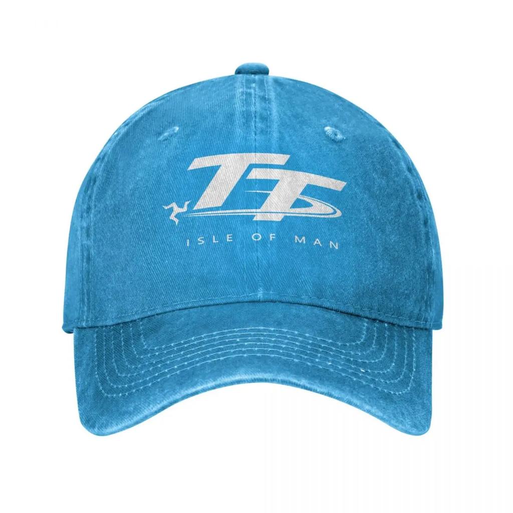 Isle Of Unisex TT Motorcycle Baseball Cap Vintage Distressed Denim Snapback Cap for Unisex Women Outdoor Activities Caps Hat
