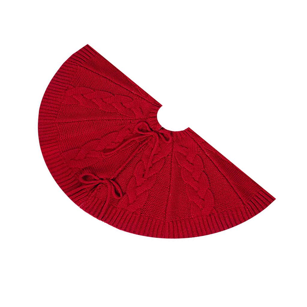 Round Christmas Tree Skirt Decorative Mat Elegant Knitted Festives Tree Base Cover Stylish Holidays Decoration for Home