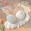 New sexy pure desire wind lace girl underwear women's suit small breasts gathered without steel ring anti-hanging upper support bra cover