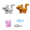 MOC Tier Szene Bausteine Katzen Hunde Schafe Schweine Hühner Adler Papageien Delfin Zoo Rahmen Zubehör DIY Spielzeug Steine T14