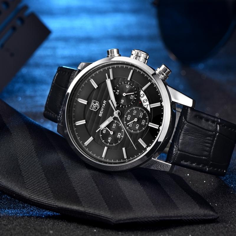 BENYAR Relógio esportivo masculino de quartzo à prova d'água de marca superior com movimento Japen Relógio de luxo casual
