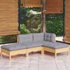 Day and Night - Day and Night Garden Furniture Set 4 Pieces and Cushions Solid Pine Wood