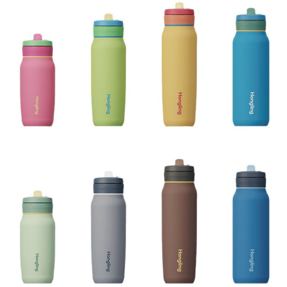 

New dust-proof straw cover thermos cup custom 304 stainless steel sports kettle handle space pot 17oz