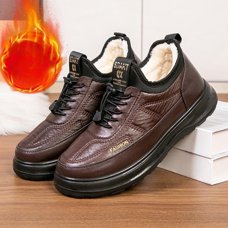 

Флисовые и Утепленные Хлопковые Ботинки, Модная Мужская Хлопковая Обувь, Теплые Зимние Ботинки 44 кофейный