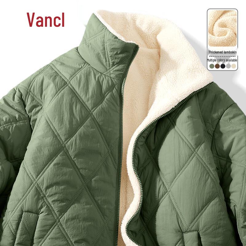 

VANCL Men s Diamond Quilted Plush-Lined Stand-Collar Jacket M