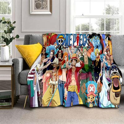 3D One P-piece tecknad anime flanellfilt mjuk varm pläd för sovrum vardagsrum säng camping picknick kontor barnpresent