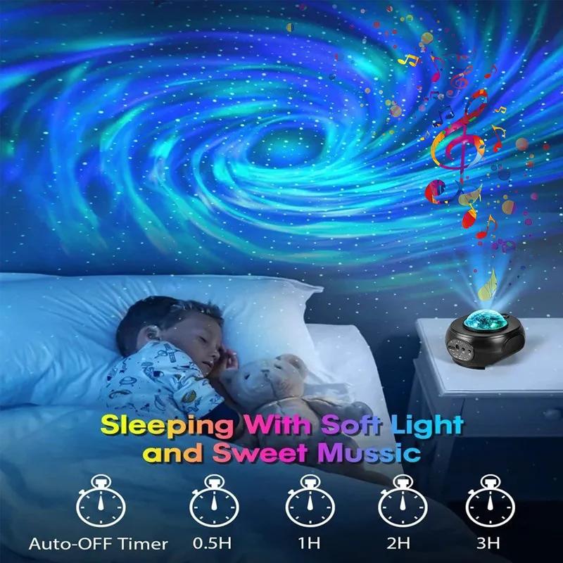 Bluetooth-Speaker Galaxy Projector Smart Star LED Night Lights Nebula Table Lamp KTV Party Stage Light Gaming Room Bedroom Decor