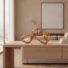 Abstract Metal Sculpture with Intertwined Loops for Living Room, Hotel Interiors