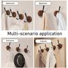 Adhesive Wall Hook No Drill Rustproof Hook with Retro Wood Grain Pattern Hanger for Bathroom
