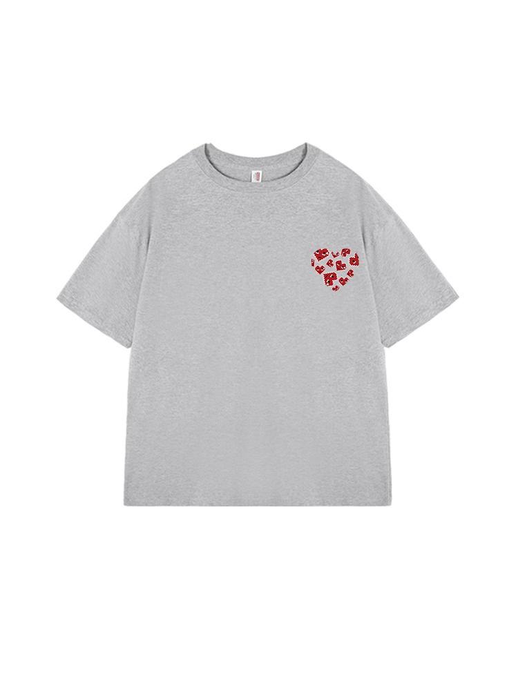 Tricou de cuplu supradimensionat simplu cu imprimeu de litere mărimi mari - Tendință Vară 2025