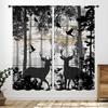 Rustic Deer Curtains,Farmhouse Cabin Lodge Country Forest Hunting Wild Animal Vintage Elk Window Treatments Drapes for Bedroom