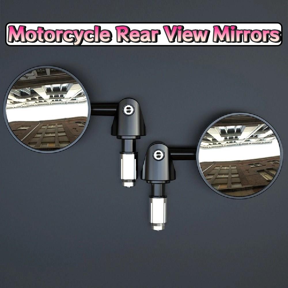 2Pcs Round Motorcycle Rear View Mirrors Flat/Convex Blind Spot Mirrors  Motorcycle Accessories