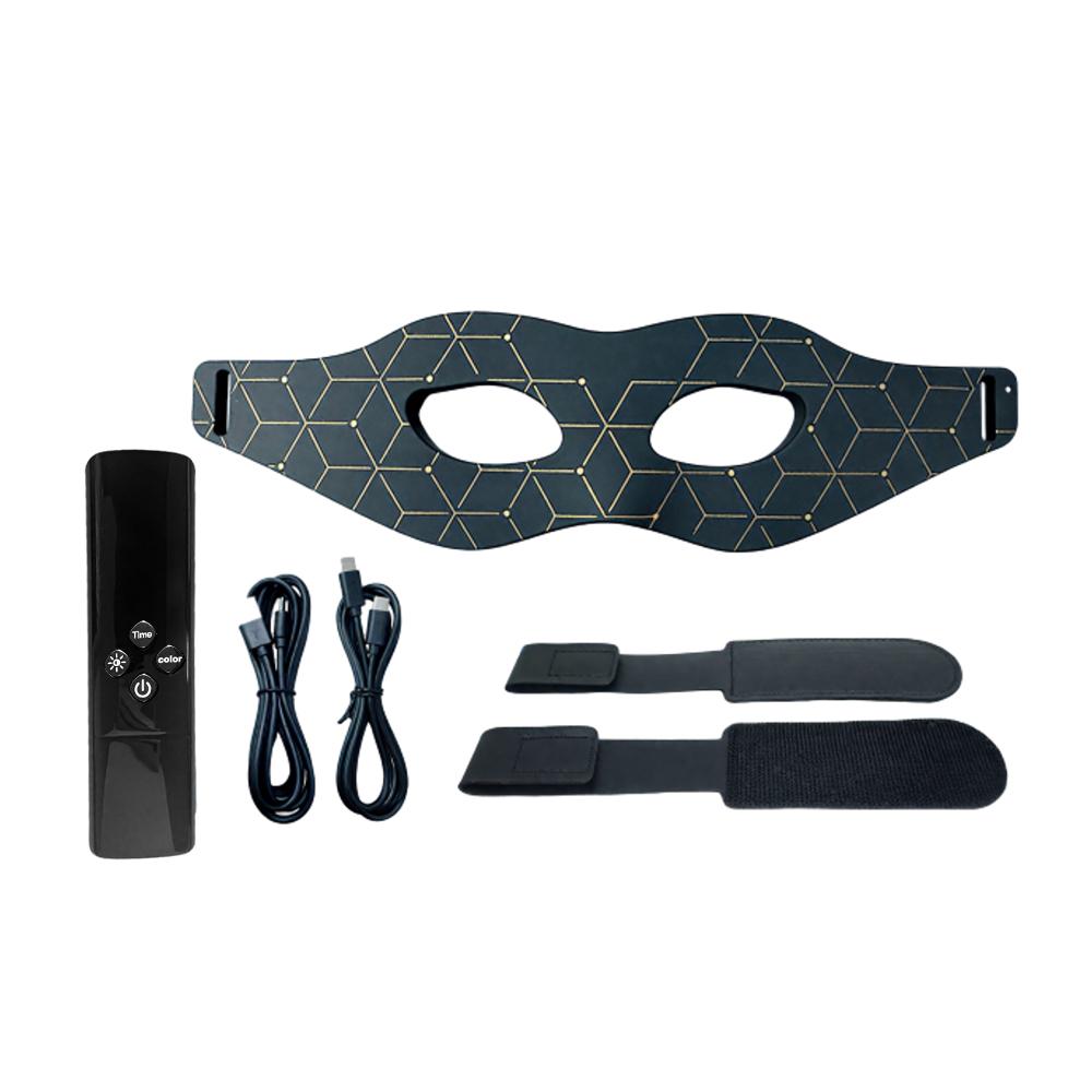 

Красный свет Силиконовая маска для глаз 7 цветов Светодиодная фотонная гибкая маска для глаз Снимает усталость глаз Против морщин Темные круги Беспроводное использование чёрный