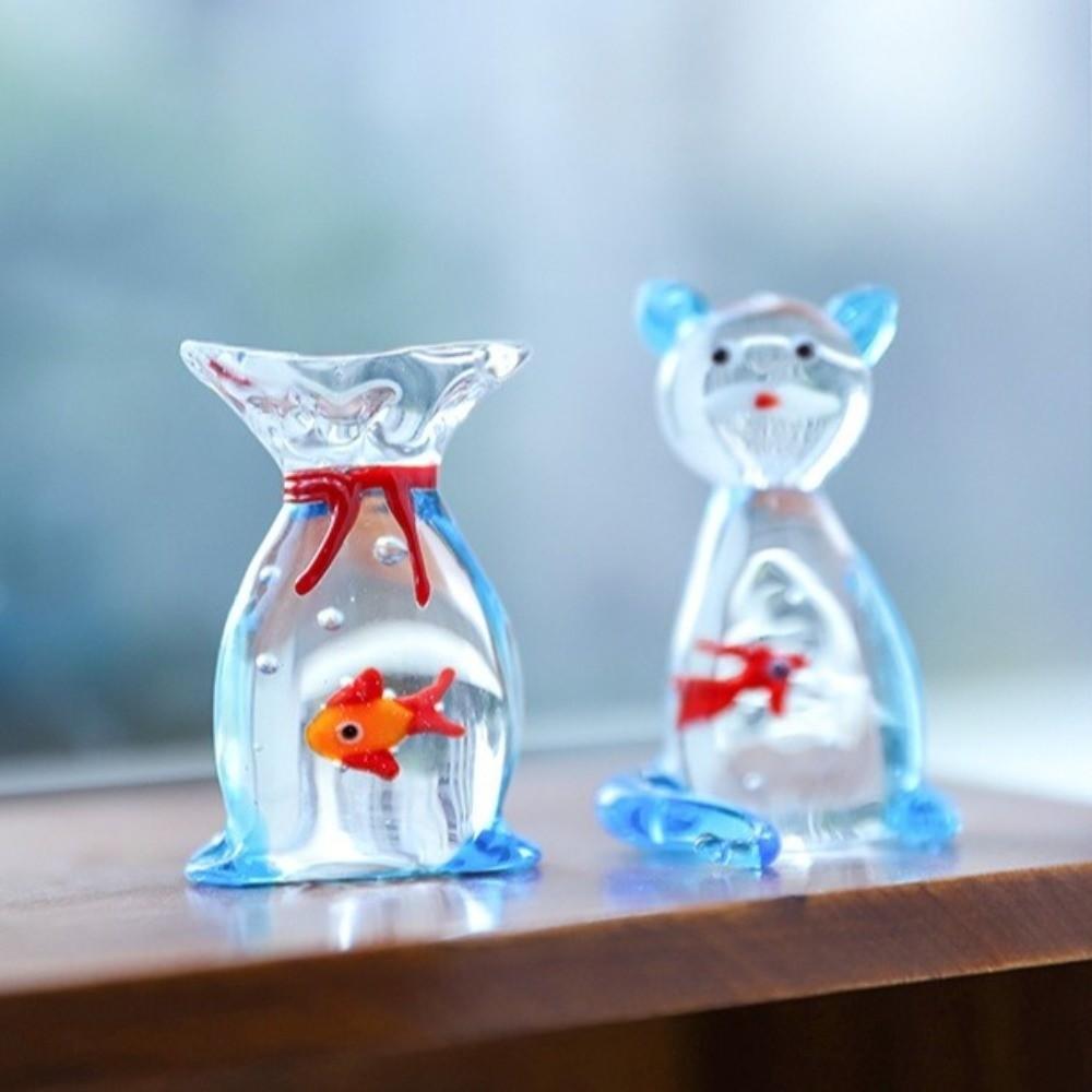 Simulation Mini Taschenfisch Ornamente Cartoon Glas Tasche Fisch Figur Miniatur Dekor