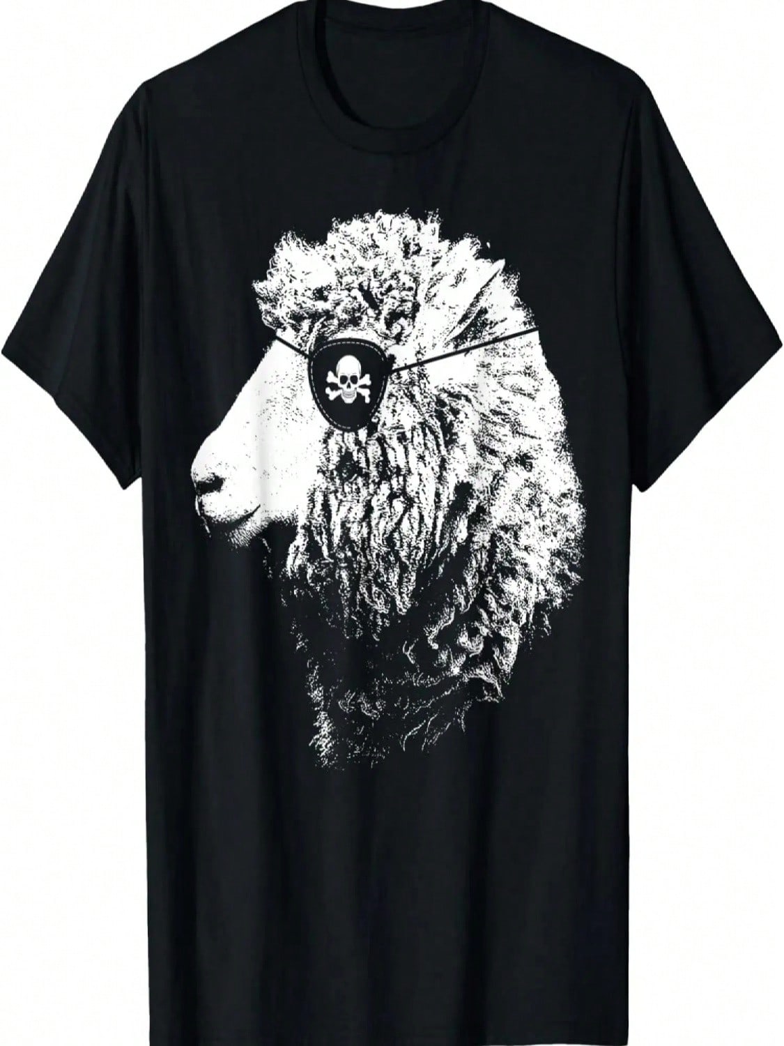 Pirate SHEEP Shirt With Eye Patch Skull Funny T-Shirt S