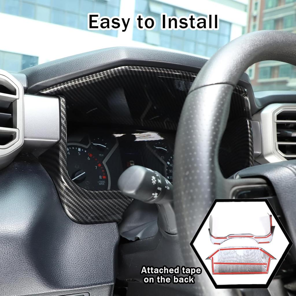 Dashboard Meter Panel Frame Trim for Toyot@ Tundra 2022-2025 /Sequoia 2023-2025 Accessories, ABS Car Center Console Dashboard Protective Cover
