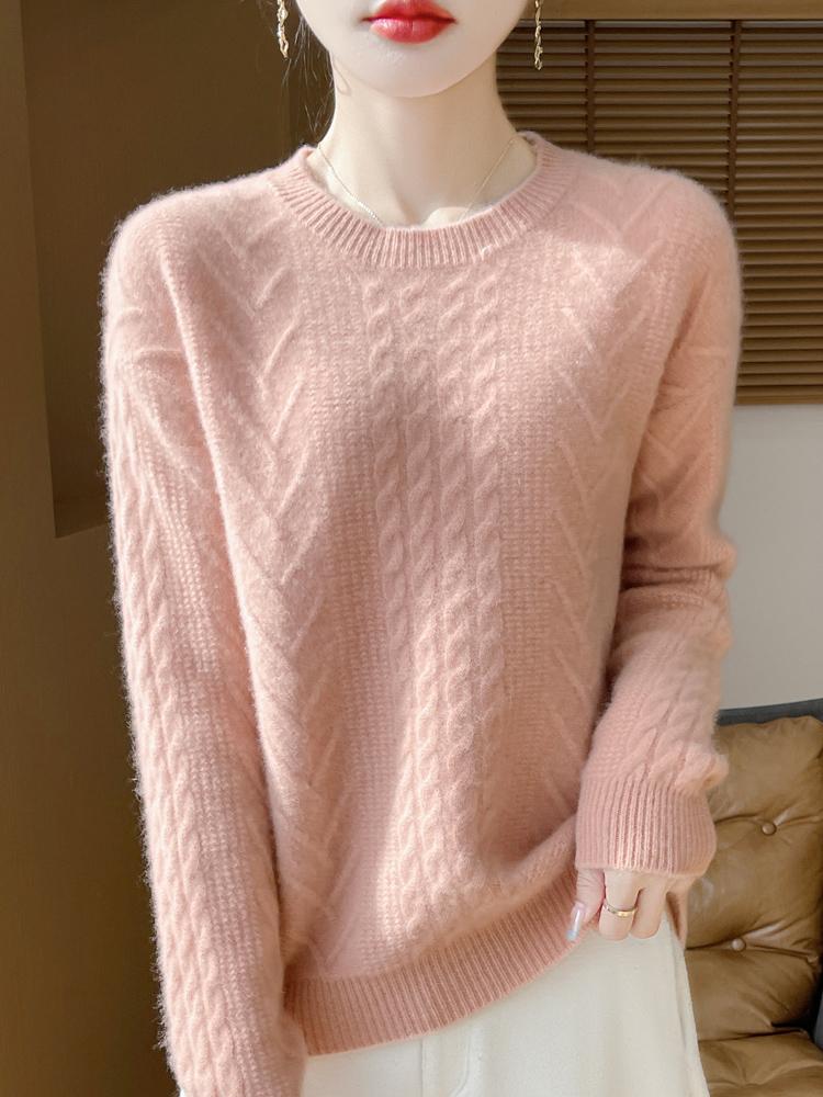 Women's Cashmere Sweater Qinghe Cashmere 30% Cashmere 70% Wool Autumn and Winter Cashmere Pullover Soft and Warm