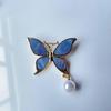 Versatile Butterfly Pearls Accessory Modern Waterdrop Inspired Detailing Sturdy Alloy Brooch for Casual Formal Wear
