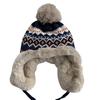Wool hat female retro shows small face, winter plush thickened warm riding ear protection cold Lei Feng hat tide