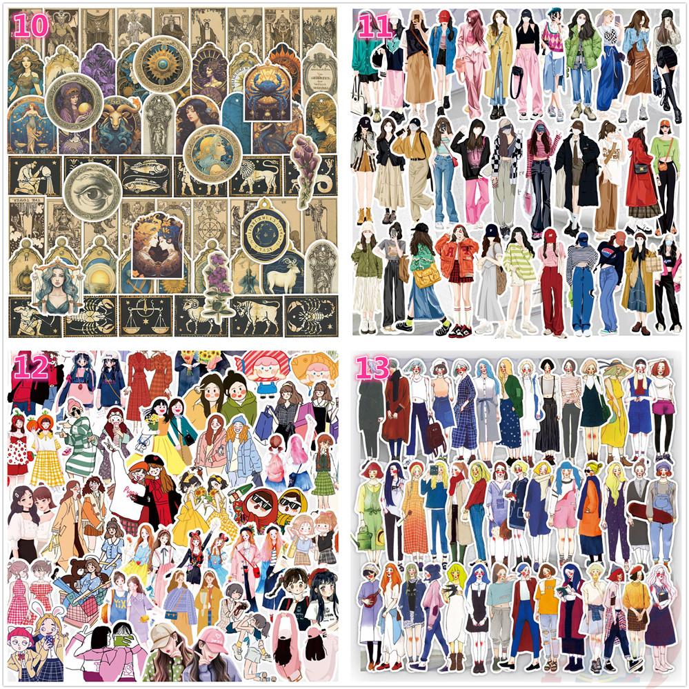 Modern Mori Girls Stickers DIY Scrapbooks Album Decor Decals Stickers