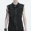 Metal Skull Ripped Hole Punk Neck Tie Men Women Gothic Vintage Hip Hop Rock Necktie Man Gifts Accesorios