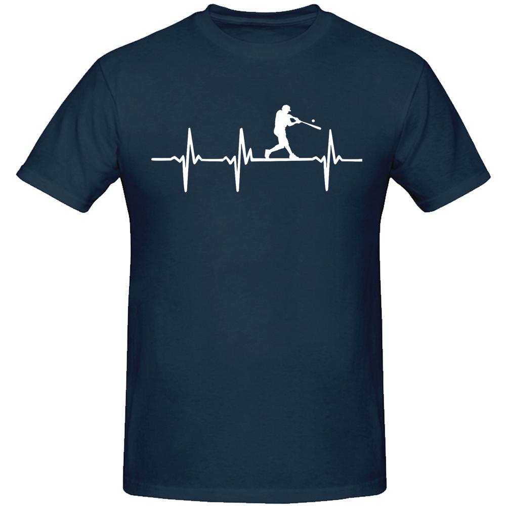 Baseball Heartbeat T Shirt Baseball Players Summer Graphic Cotton Streetwear Short Sleeve Sports Gifts Tshirt Men