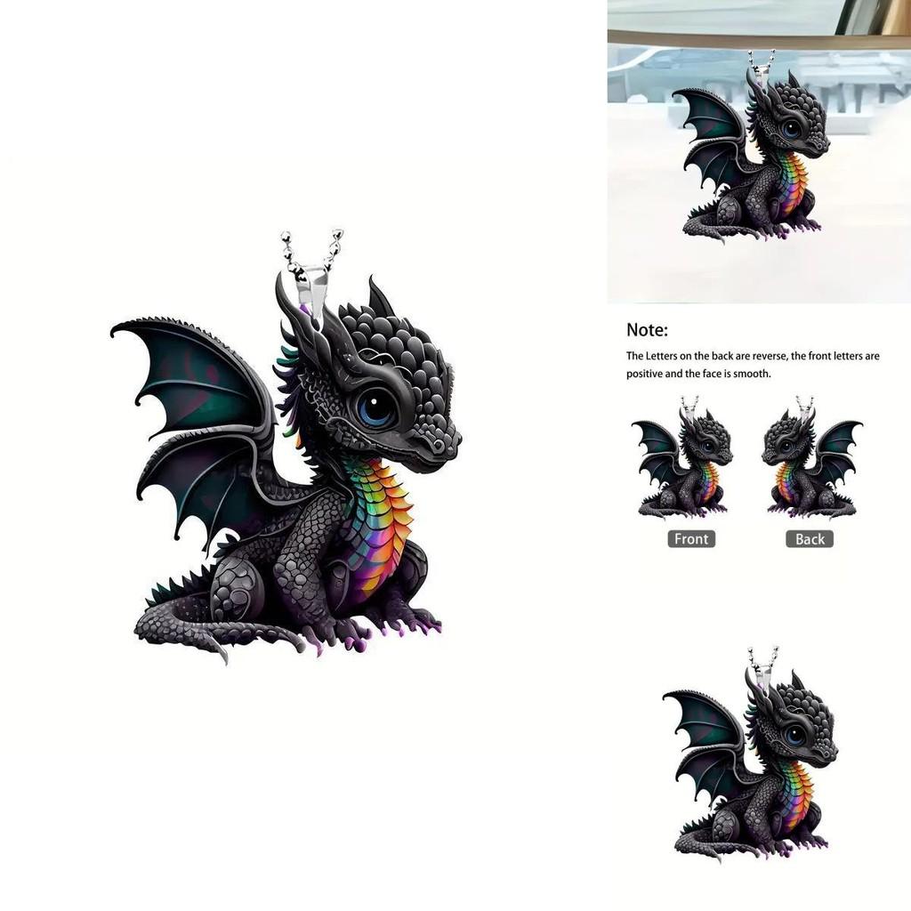Colorful Magic Black Dragon Acrylic Pendant Cartoon Style Car Interior Decoration