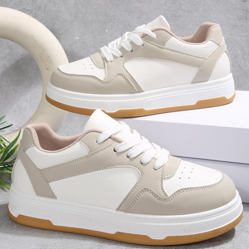 Fashion Pu Leather Thick Bottom Casual Sneakers Women Spring Autumn Platform Sports Shoes Woman Comfort Lace Up Vulcanized Shoes Female