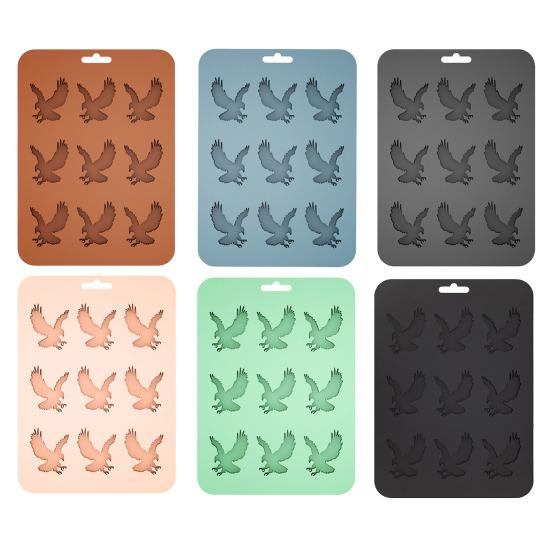 Silicone Eagle Ice Tray 9-Cavity Easy Release Chocolate Biscuit Mold DIY Creative Animal Shape Ice Cube Maker for Kitchen Baking