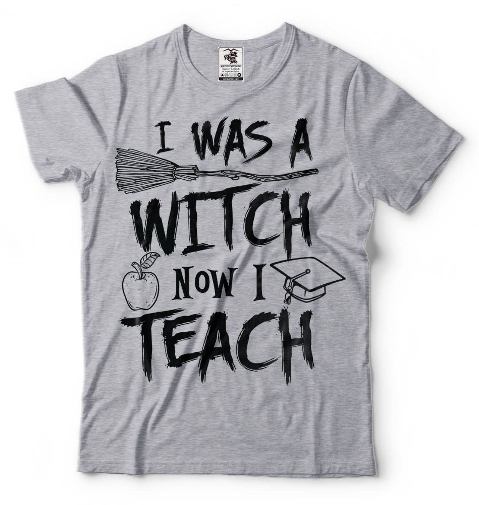 Funny Halloween Teacher T-Shirt: Witch Teach Graphic Tee XL