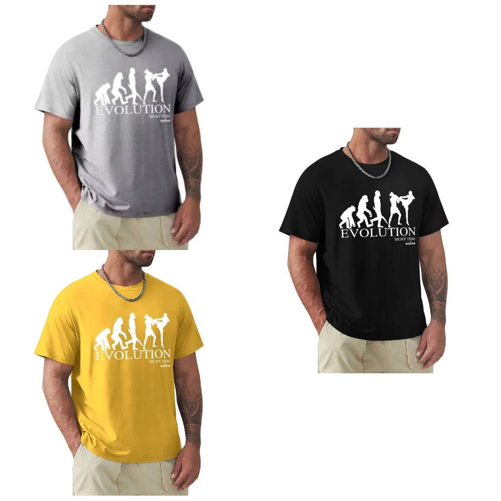 Evoluce Muay Thai Tričko Kickbox 3D Potisk Unisex Muži Ženy Krátký Rukáv Kulatý Výstřih MMA Smíšená Bojová Umění Trénink Boj