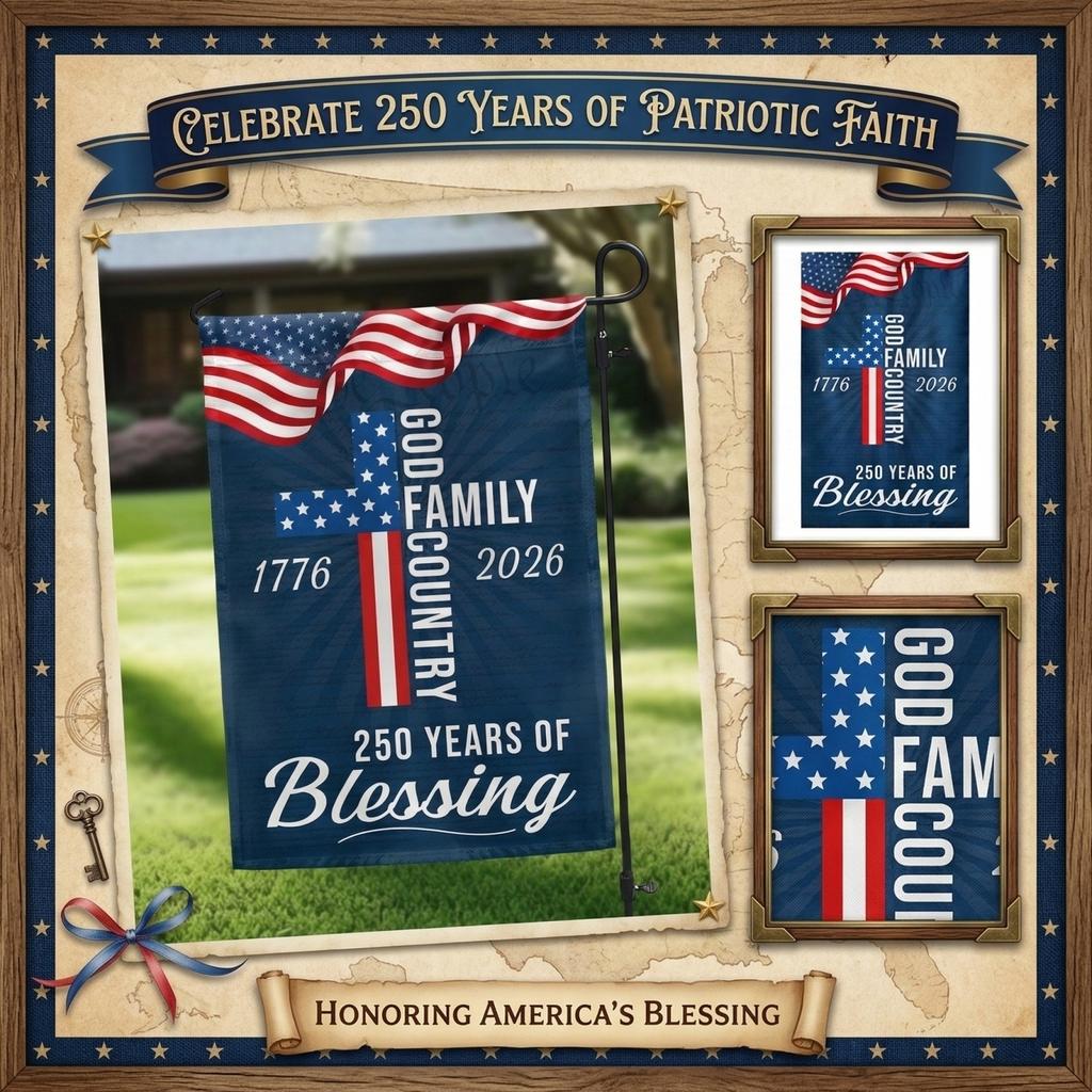 250th Independence Day Patriotic Decor - Religious Garden Flag, American Heritage Bunting For Home & Yard Celebrations
