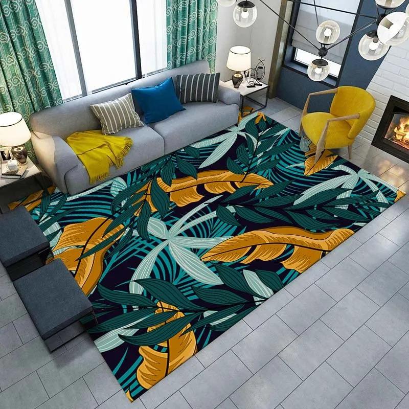 Tropical Plant Leaf Printed Floor Mat Door Front Decoration Home Living Room Floor Mat