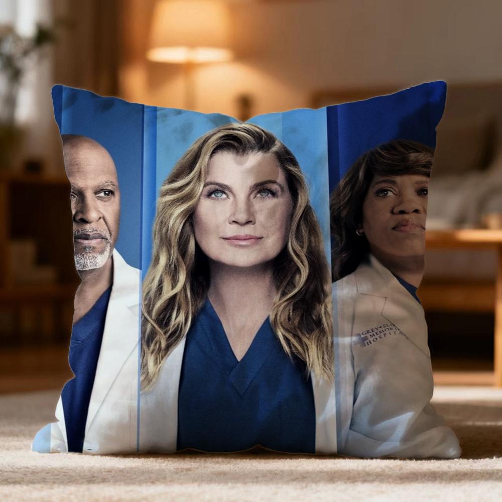 Popular GGrey's Anatomyer Cushion Cover Soft Washable Pillow Case Multi-Scene for Couch Bed Travel Office Use