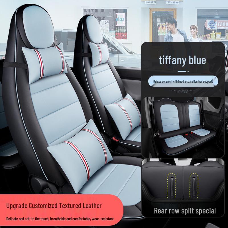 Hongguang Mini Originale Auto Textur Vier Jahreszeiten Vollumfassend 5-Sitzer Leder Sitzbezug