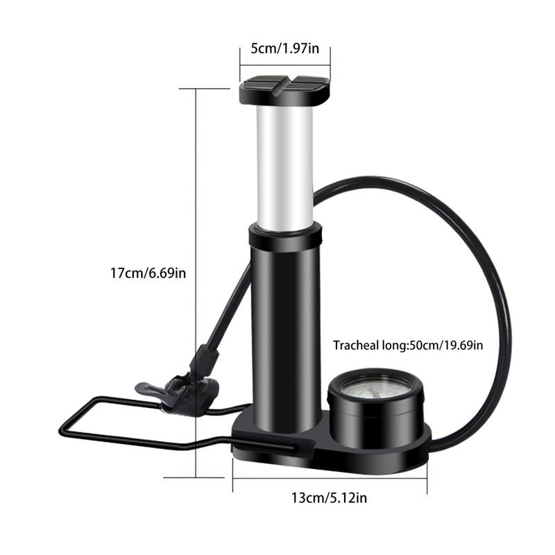 1PC Bike Pump Mini Portable Bicycle Foot Pump with Pressure Gauge Accessories Fits Valve Bicycle Air Pump.