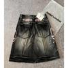 LUXEON Streetwear Y2K Popular Denim Shorts Tassels Design Vintage Shorts Man Hip Hop Fashion Harajuku Punk High Waist Wide Leg Pants
