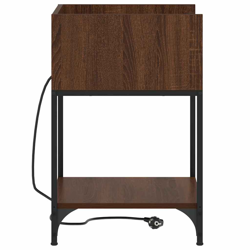 Nightstand Brown Oak Look 40 x 40 x 61 cm Engineered Wood