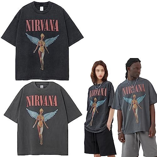 

Футболка Nirvana, Рок, Американская музыка, Ретро, Nirvana, Спортивный принт, Однотонная, Свободный крой, Дышащая, Модная, Nirvana Red, Унисекс (А,Л)