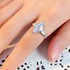 2026 Luxury Waterdrop Horse Eye Inlaid Cubic Zirconia Women's Ring Copper Fashion Engagement Wedding Accessories Zircon